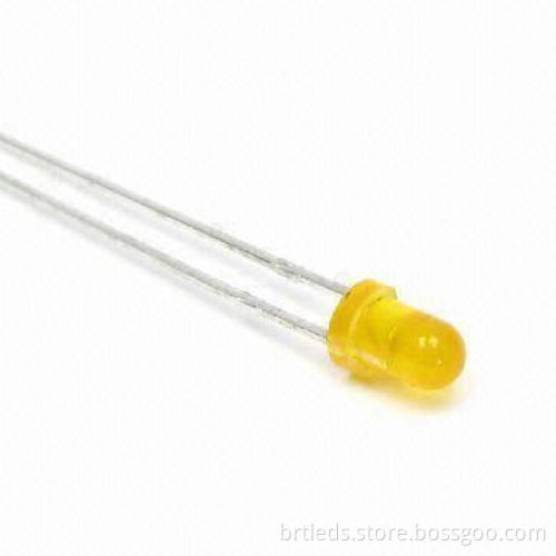 8mm Round Super Red Emitting LED Lamp with Amber Diffused Lens and 640nm Wavelength